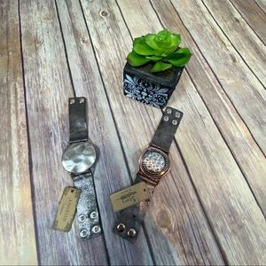 Metal and Leatherette Snap Bracelets NWT